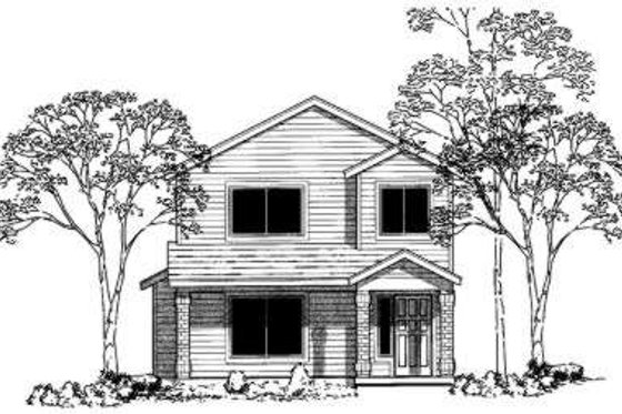Exterior - Front Elevation for Traditional House Plan #303-347 - 4 bed, 3 bath