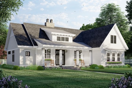 Exterior - Front Elevation 3 for Farmhouse House Plan #51-1169 - 3 bed, 2 bath