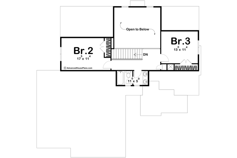 Home Plan - Floor Plan - Upper Floor for Craftsman House Plan #455-231 - 3 bed, 3 bath