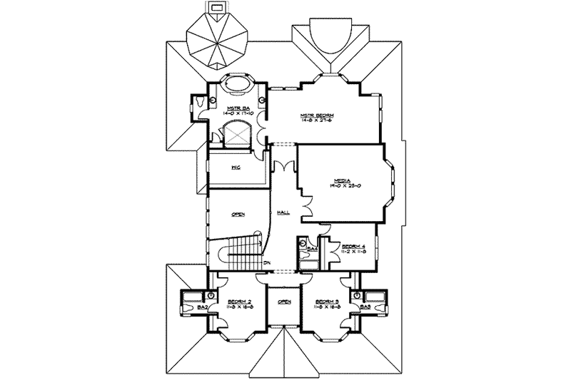 Dream House Plan - Floor Plan - Upper Floor for Colonial House Plan #132-172 - 4 bed, 4.5 bath