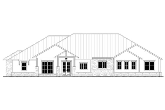 Exterior - Front Elevation 4 for Ranch House Plan #430-242 - 3 bed, 3.5 bath