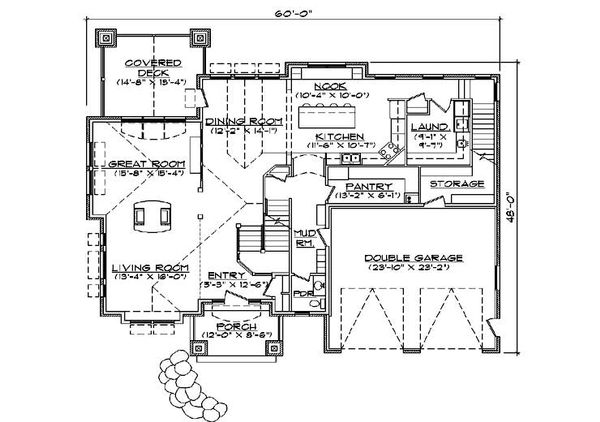 Dream House Plan - Craftsman Floor Plan - Main Floor Plan #5-378
