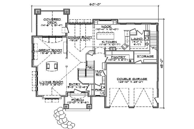 Home Plan - Floor Plan - Main Floor for Craftsman House Plan #5-378 - 4 bed, 4.5 bath