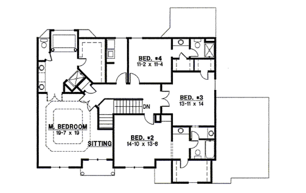 Traditional Style House Plan - 4 Beds 3 Baths 2981 Sq/Ft Plan #67-818 ...