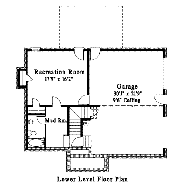 Southern Floor Plan - Lower Floor Plan #306-120