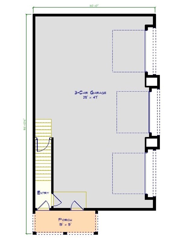 Dream House Plan - Floor Plan - Lower Floor for Country House Plan #1115-17 - 2 bed, 1 bath