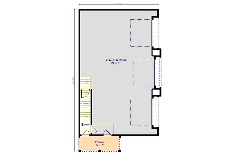 Dream House Plan - Floor Plan - Lower Floor for Country House Plan #1115-17 - 2 bed, 1 bath