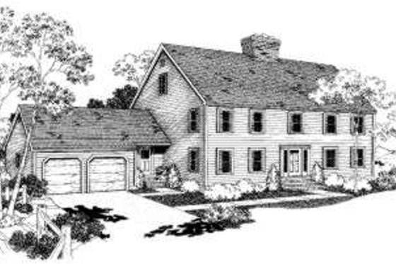Exterior - Front Elevation for Colonial House Plan #303-121 - 4 bed, 2.5 bath