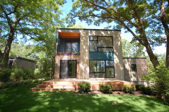 Exterior - Rear Elevation for Modern House Plan #909-10 - 3 bed, 3 bath