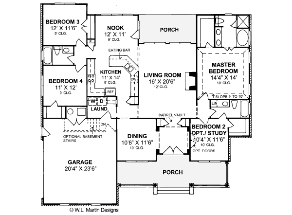 House Plan Design - Traditional Floor Plan - Main Floor Plan #20-374