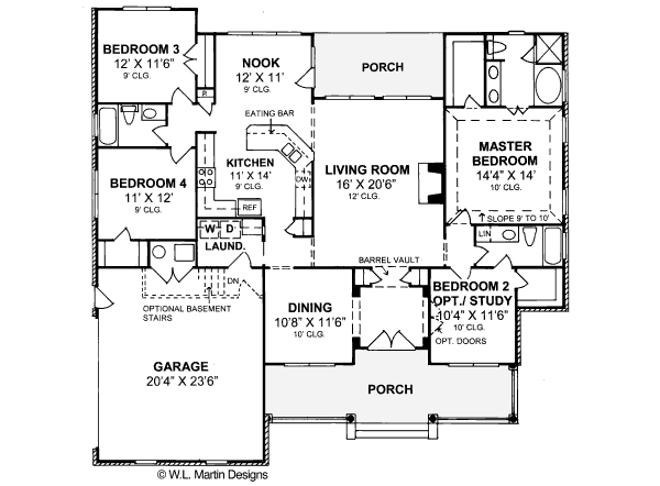 House Blueprint - Traditional Floor Plan - Main Floor Plan #20-374
