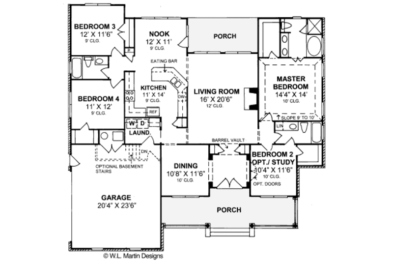 Dream House Plan - Floor Plan - Main Floor for Traditional House Plan #20-374 - 4 bed, 3 bath