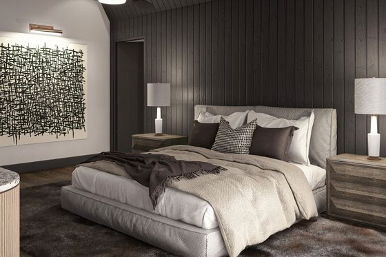 Interior - Master Bedroom 1 for Cabin House Plan #455-484 - 3 bed, 2 bath