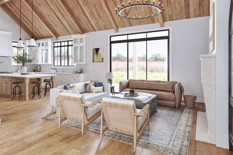 Architectural House Design - Interior - Family Room 1 for Farmhouse House Plan #119-444 - 3 bed, 2.5 bath
