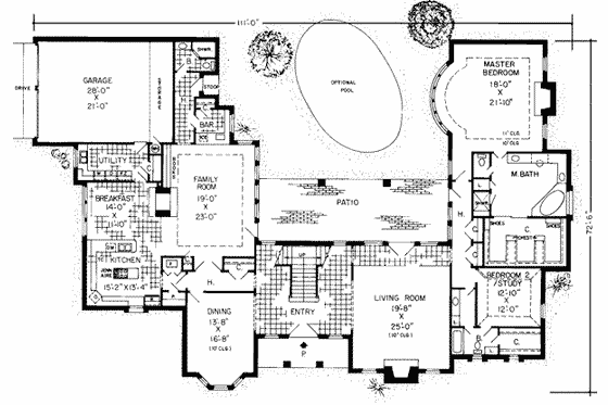Floor Plan - Main Floor for European House Plan #312-182 - 5 bed, 5 bath