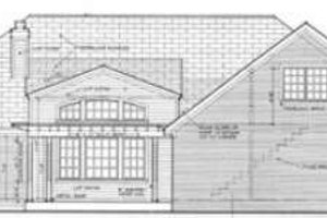 Exterior - Rear Elevation for Southern House Plan #406-119 - 3 bed, 2.5 bath