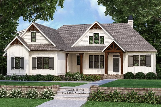 Exterior - Front Elevation 3 for Farmhouse House Plan #927-989 - 3 bed, 2 bath