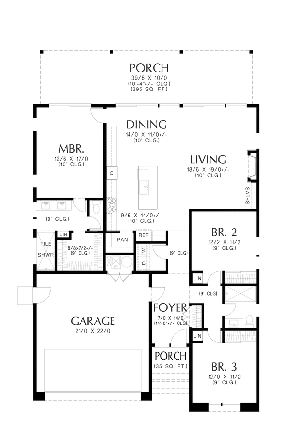 House Blueprint - Contemporary Floor Plan - Main Floor Plan #48-1125