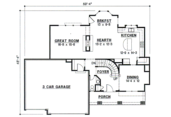 Modern Floor Plan - Main Floor Plan #67-731