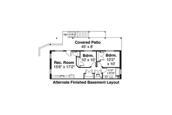 Architectural House Design - Craftsman Floor Plan - Lower Floor Plan #124-1201
