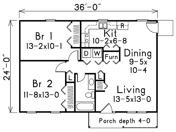 Cottage Floor Plan - Main Floor Plan #57-220