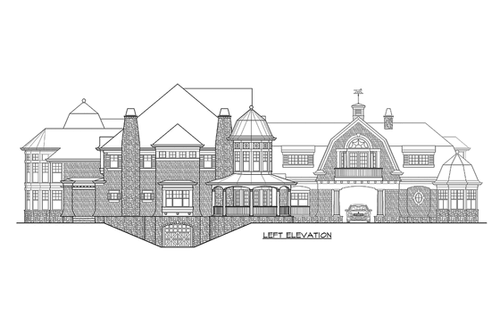 Exterior - Other Elevation 2 for Traditional House Plan #132-216 - 4 bed, 6 bath