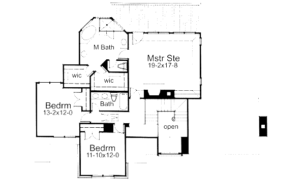 House Blueprint - Traditional Floor Plan - Upper Floor Plan #120-106