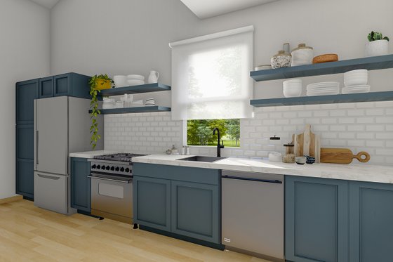 Interior - Kitchen for Modern House Plan #124-1361 - 1 bed, 1 bath