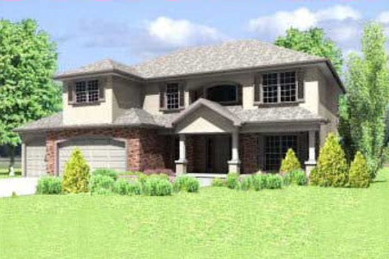 Exterior - Front Elevation for Traditional House Plan #6-223 - 4 bed, 3.5 bath