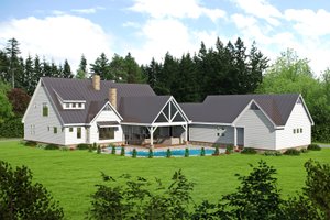 Exterior - Rear Elevation for Traditional House Plan #932-212 - 5 bed, 4.5 bath