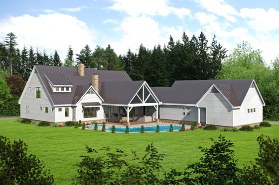 Exterior - Rear Elevation for Traditional House Plan #932-212 - 5 bed, 4.5 bath