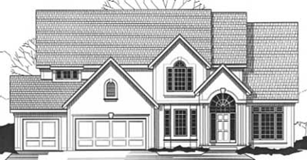 Exterior - Front Elevation 2 for Traditional House Plan #67-607 - 4 bed, 3.5 bath