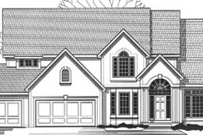 Exterior - Front Elevation 2 for Traditional House Plan #67-607 - 4 bed, 3.5 bath