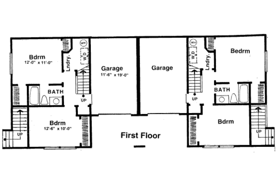 Floor Plan - Main Floor for Traditional House Plan #303-126 - 2 bed, 2 bath