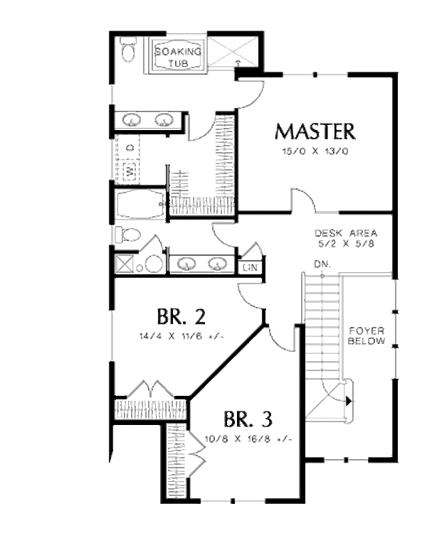 Country Floor Plan - Upper Floor Plan #48-500