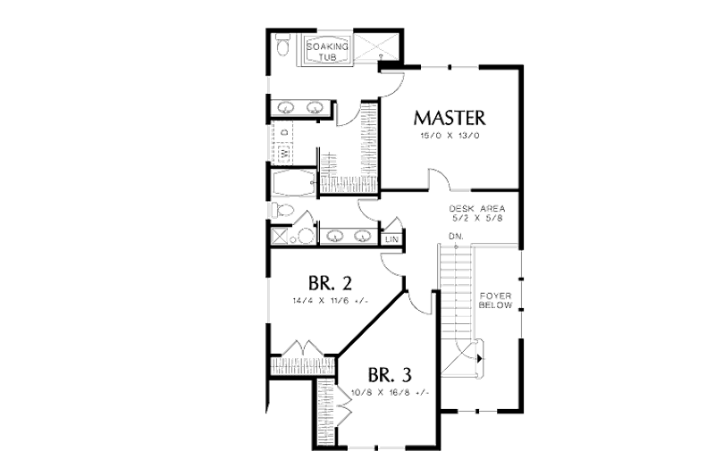 Home Plan - Floor Plan - Upper Floor for Country House Plan #48-500 - 3 bed, 2.5 bath