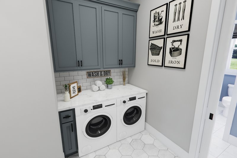 House Blueprint - Interior - Laundry for Ranch House Plan #51-1326 - 3 bed, 2.5 bath