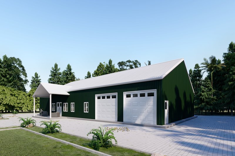 Dream House Plan - Exterior - Other Elevation 4 for Barndominium House Plan #1107-21 - 4 bed, 3 bath