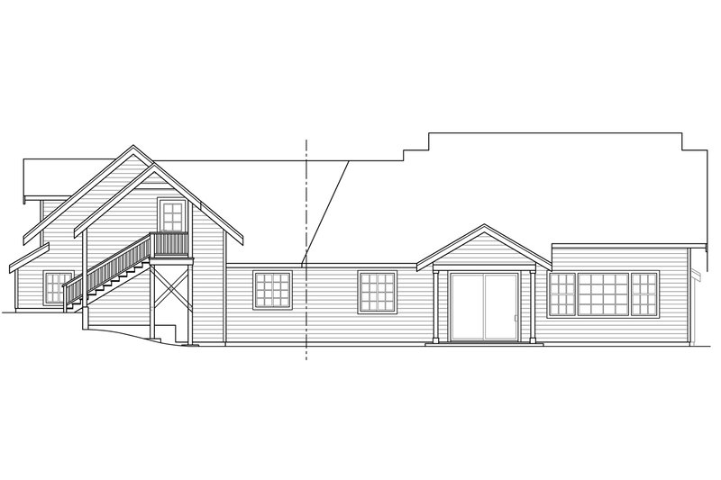 House Plan Design - Exterior - Rear Elevation for Craftsman House Plan #124-979 - 4 bed, 3 bath