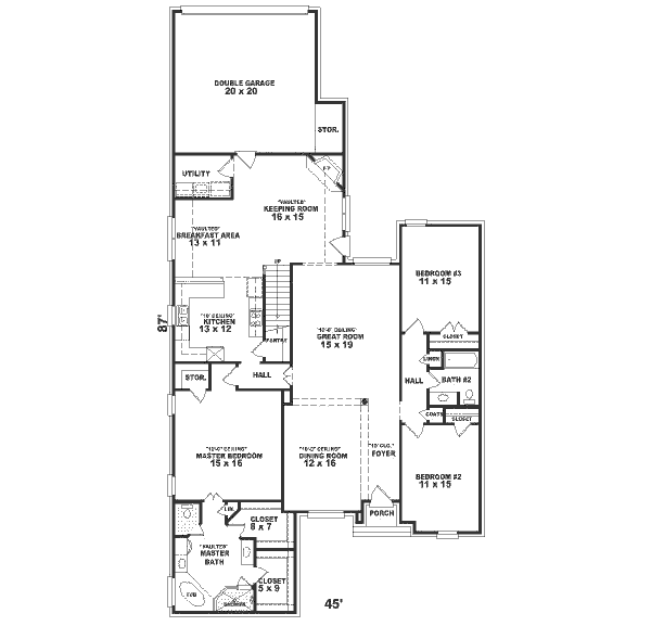 Traditional Floor Plan - Main Floor Plan #81-357