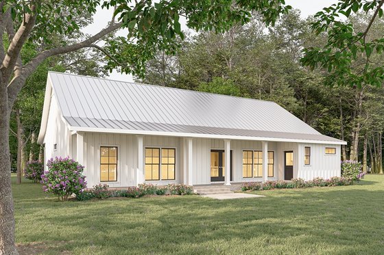 Exterior - Rear Elevation for Farmhouse House Plan #44-281 - 4 bed, 3 bath