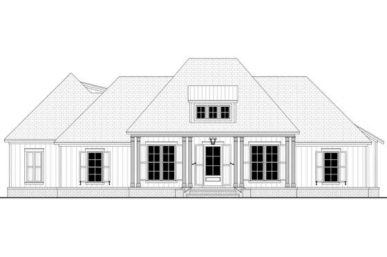 Exterior - Front Elevation 4 for Southern House Plan #430-216 - 3 bed, 2.5 bath