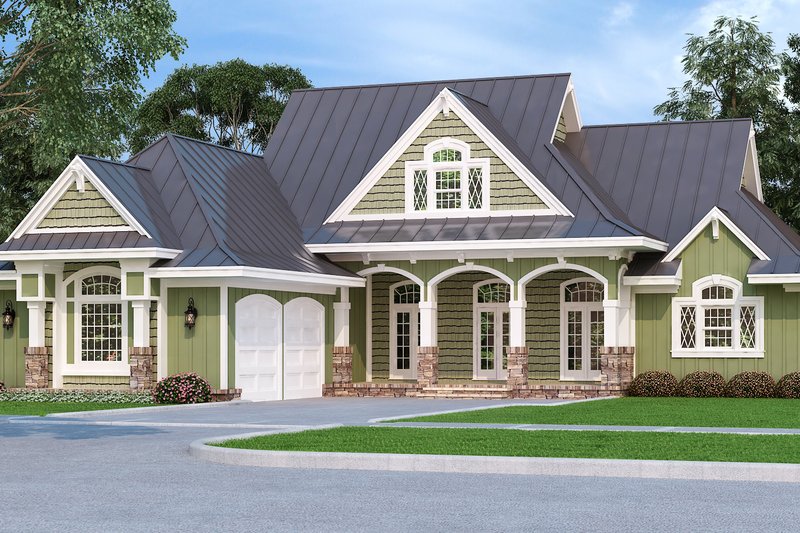 Dream House Plan - Craftsman Exterior - Front Elevation Plan #45-586