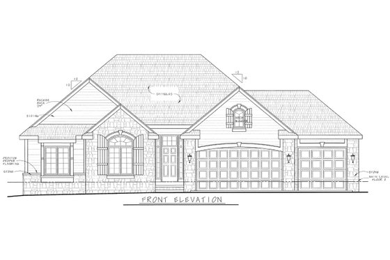 Exterior - Front Elevation 7 for Traditional House Plan #20-2123 - 3 bed, 2.5 bath