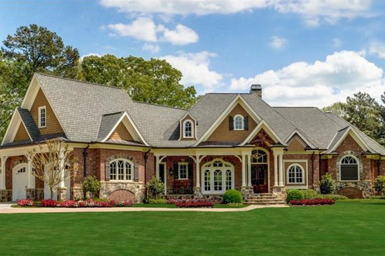 Exterior - Front Elevation 4 for Traditional House Plan #54-462 - 3 bed, 4 bath
