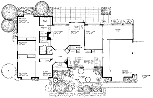 Architectural House Design - Traditional Floor Plan - Main Floor Plan #72-157