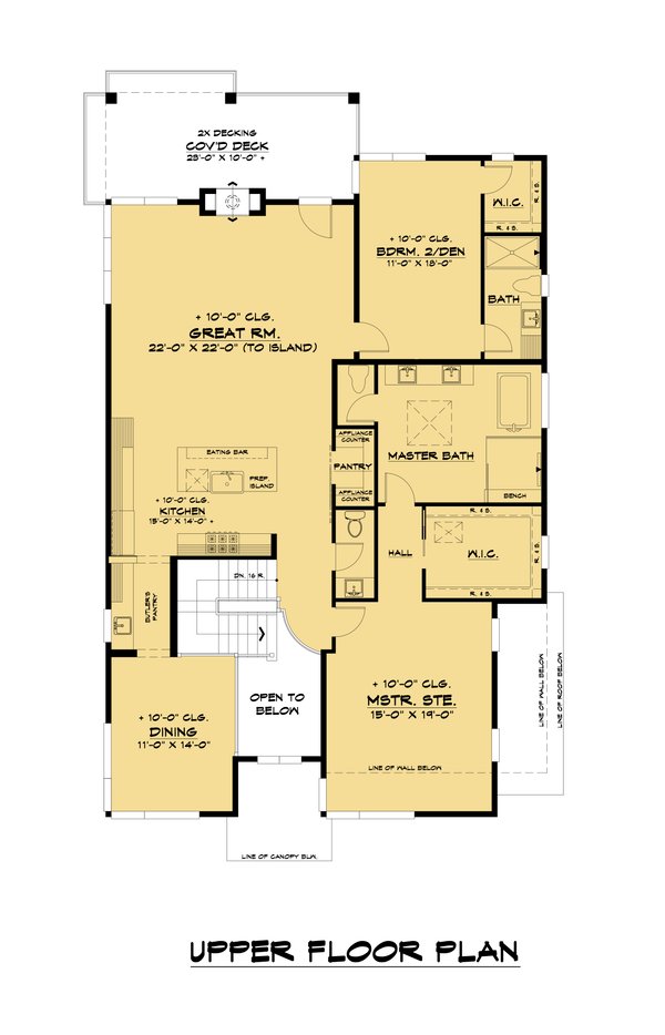 House Design - Modern Floor Plan - Upper Floor Plan #1066-154