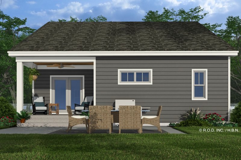 Home Plan - Exterior - Rear Elevation for Bungalow House Plan #51-1329 - 3 bed, 2 bath