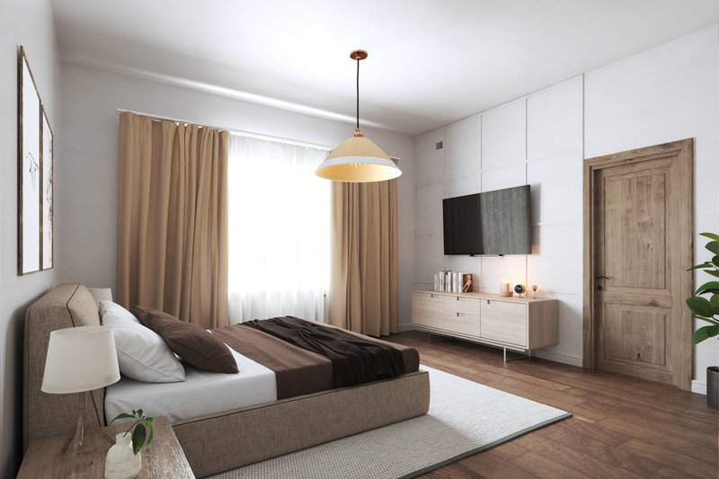 Architectural House Design - Interior - Master Bedroom for Farmhouse House Plan #54-559 - 3 bed, 2.5 bath