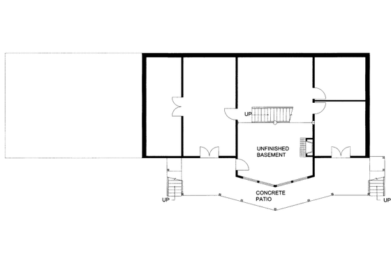 Floor Plan - Lower Floor for Bungalow House Plan #117-722 - 3 bed, 2.5 bath